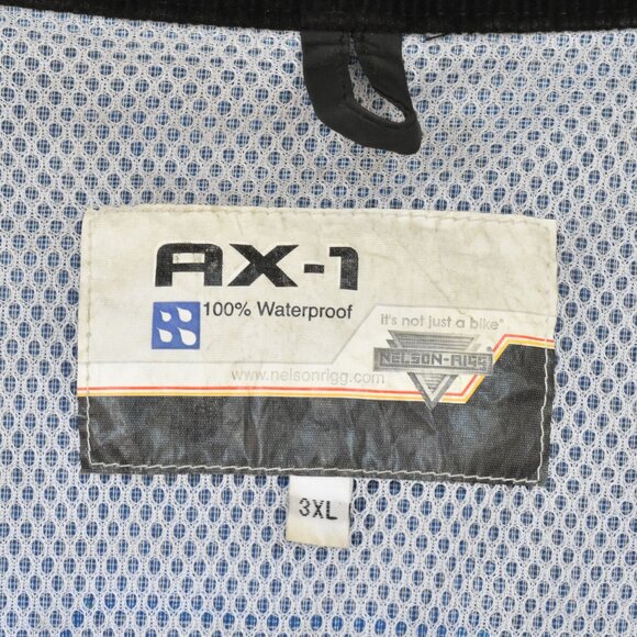 Nelson-Rigg AX-1 Motorcycle Rain Jacket Vented Blue/Black Size 3XL - Picture 8 of 9